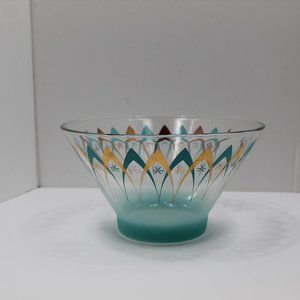 Mid Century Anchor Hocking Atomic Serving Glass Bowl